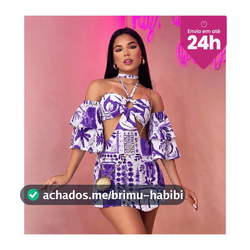 Macaquinho Gabi Feminino com Manga Longa Amarração na Cintura Detalhe Círculo
