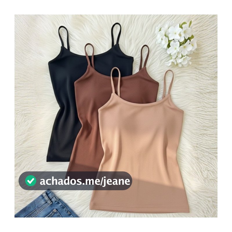 Kit 3 Regatas Feminina Alcinha Fina Suplex Forro Duplo Básica Elegante Social Trabalho Escritório