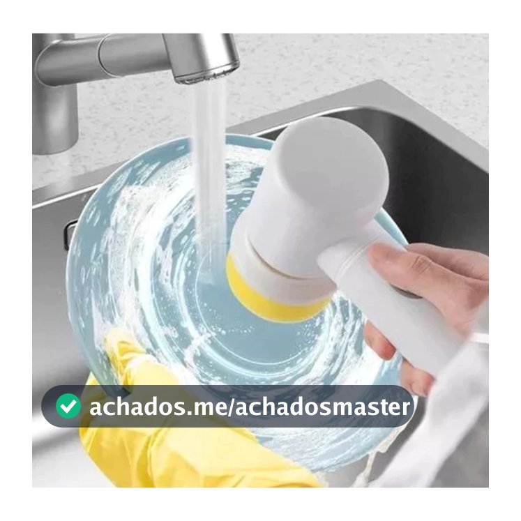 Escova Elétrica Rotativa Para Limpeza 5 em 1 Sem Fio Recarregável Multiuso
