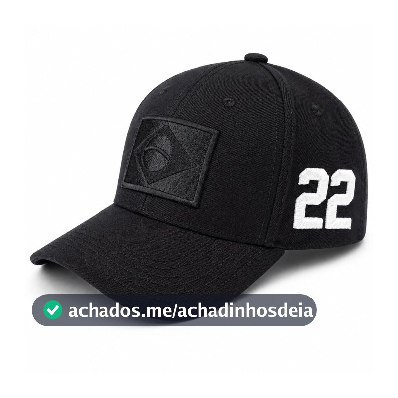 Boné Preto 22 Brasil Bordado Premium Aba Curva Ajustável Patriota
