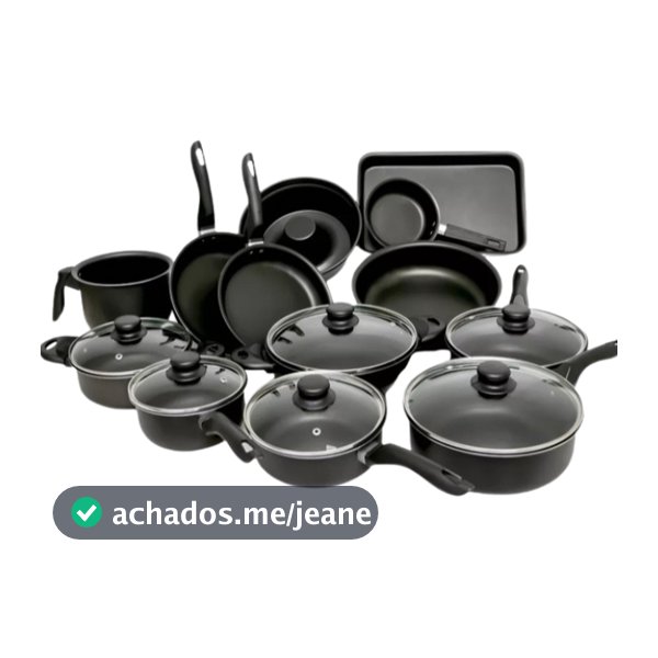 Conjunto de Panelas Antiaderente 16 ou 10 Peças  Teflon Vidro Temperado Certificado INMETRO