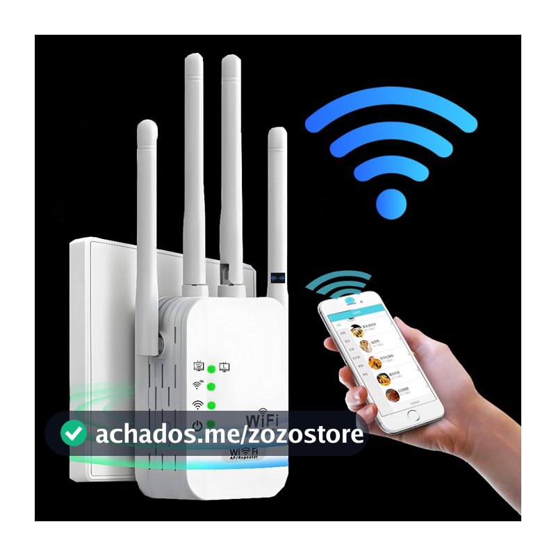 Amplificador de sinal Wi-Fi repetidor e roteador sem fio rede sem fio através da parede Dupla pressão/2.4G - G8