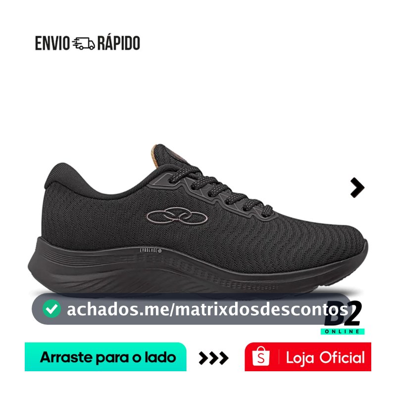 Tênis Feminino Olympikus Atmos Preto Original com Nota Fiscal e Garantia
