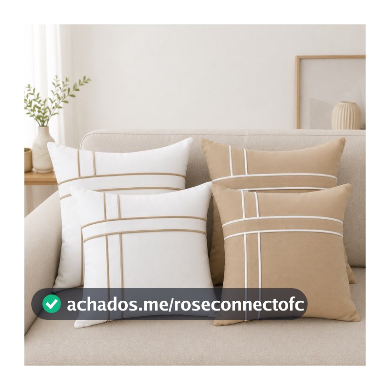 jogo 4 capa para almofada com zíper 35 cm x 35 cm decorativa