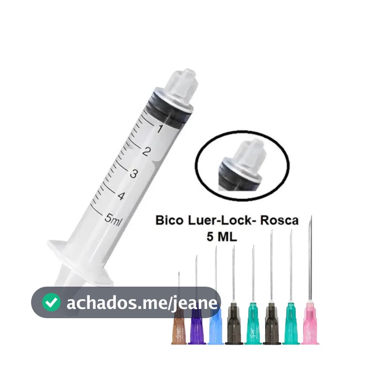 Seringa de 5ml com Bico Luer Lock (Rosca) e Agulhas Variadas: Escolha o Calibre Ideal!