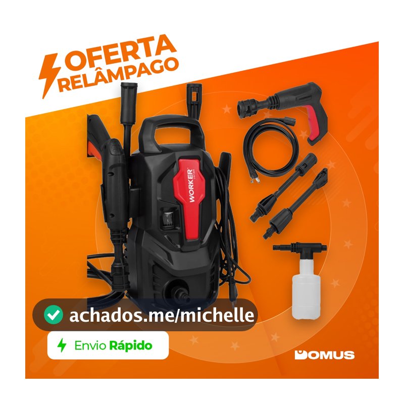 Lavadora de Alta Pressão 1200W LW1305 Hidrolavadora Compacta Worker