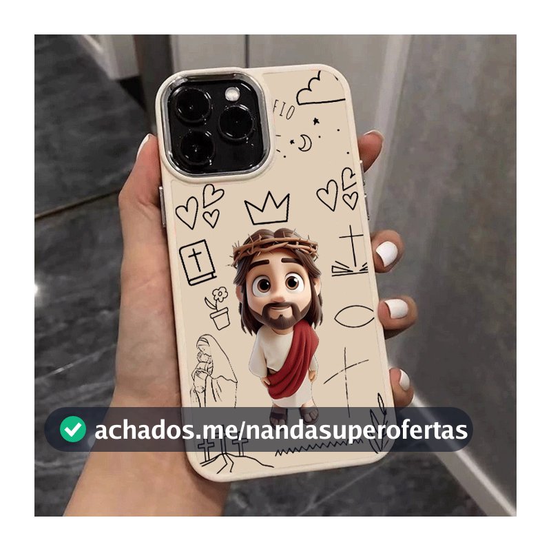 Capinha Capa de Anti queda Moldura de metal para Jesus IPHONE XR XS MAX 11 12 13 14 15 16 17 PRO MAX 16 PLUS