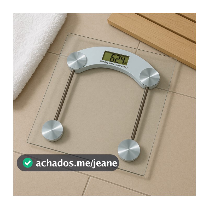 Balança Corporal Transparente Quadrada Digital Até 180kg Com Vidro Temperado Premium