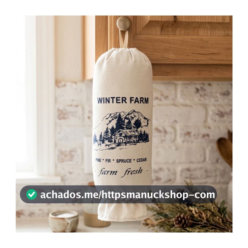 Puxa Saco Winter Farm 43x22cm Azul