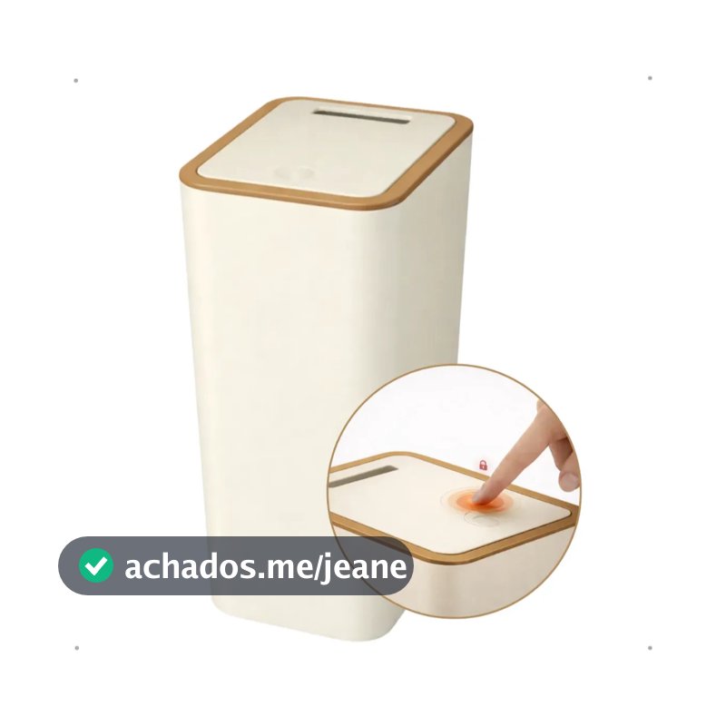 Lixeira Cesto Banheiro Cozinha Click - Travamento 10 Litros