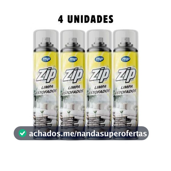 Espuma Spray Zip Clean 300ml Limpa a Seco Sofá, Estofado, Banco de Carro Limpeza Profunda