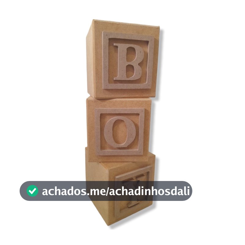 Cubos 12x12 Palavra BOY Decoração De Festa Chá Revelação Quarto Bebê Nicho Mesa