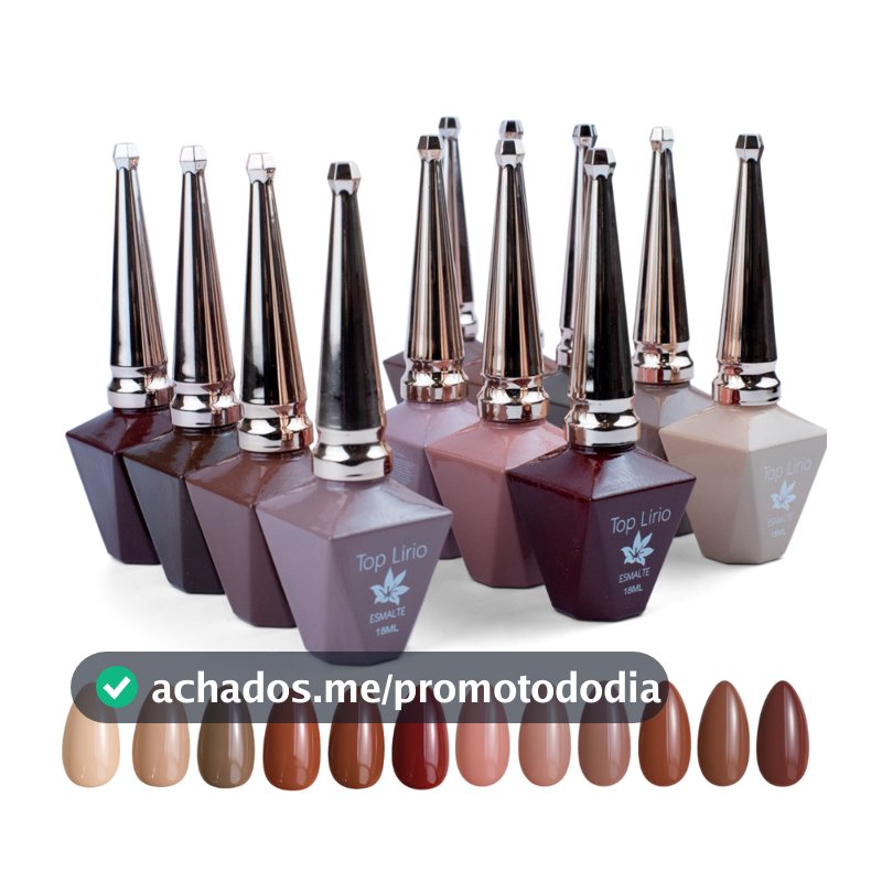 KIT 12 Esmaltes em Gel 18ml Lirio Tons Terrosos e Nude Marrom Classic Color Show