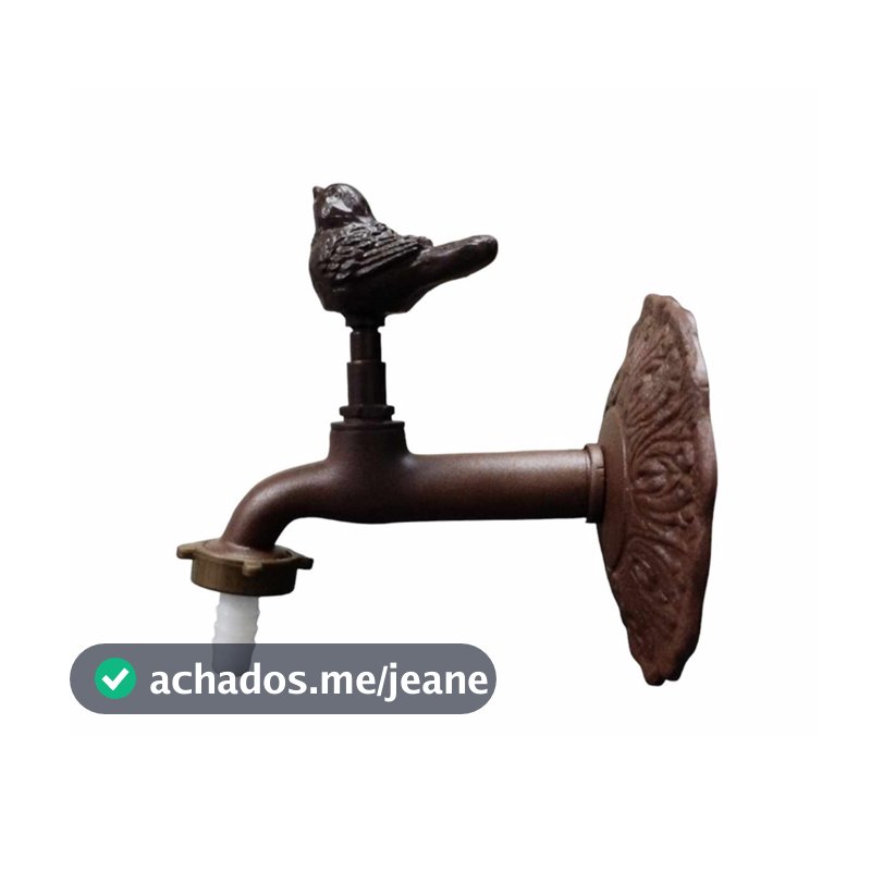Torneira de Jardim Vintage Marrom Base Floral G