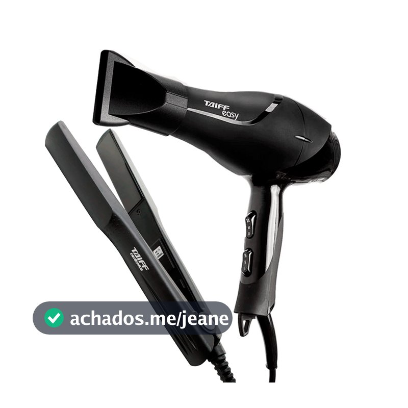 Kit Taiff Secador Easy 1700W + Prancha Taiff Cerâmica 180ºC 127V ou 220V