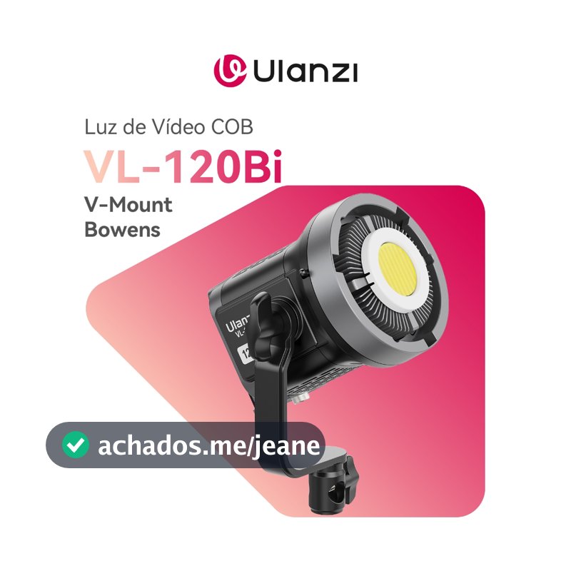 ULANZI VL-120Bi Luz de Vídeo COB 120W Bi-Color, V-Mount, Bowens, Controle por App, para Foto e Vídeo