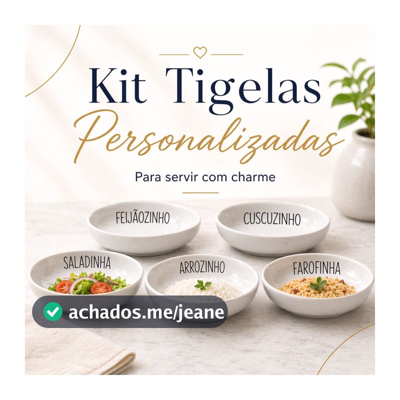 Kit 6 Bowls de Cerâmica Personalizados 400ml | cubuca para Servir, Mesa e Cozinha