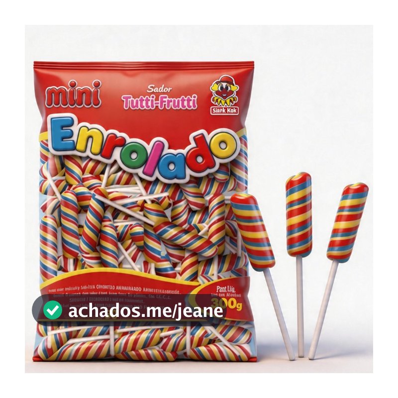 Pirulito Mini Enrolado Colorido Tutti Frutti Pacote 50un Santa Rita Festa