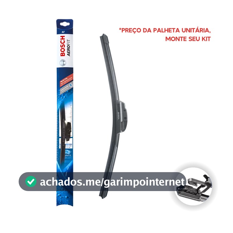 Palheta Limpador Parabrisa Carro Gancho Original Bosch Aerofit Silicone