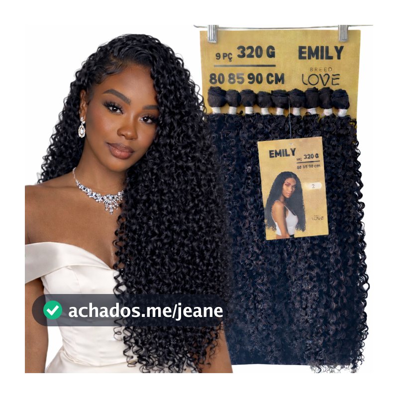 Cabelo Entrelace Cacheado Emily 90cm 320g Bio Proteína