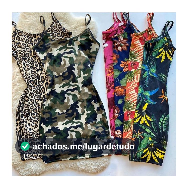 Kit 3 vestidos tubinho alcinha