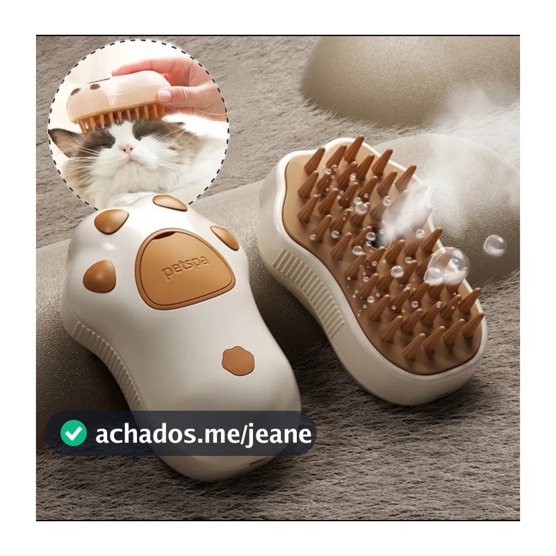 Escova Vapor Pet Elétrica 3 Em 1 cães e gatos ! Massagem, Tira Pelos.