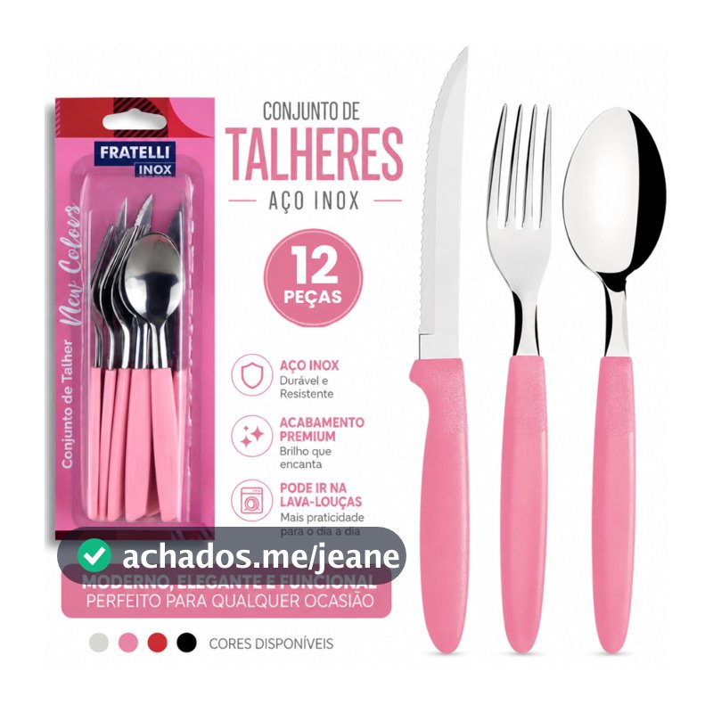 Conjunto de Talheres Faqueiro Aço Inox 12 peças Prático Jogo de Talher