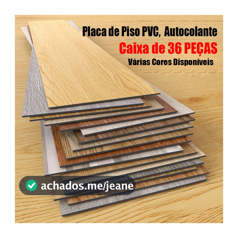 36 Peças de Adesivo de Piso Vinílico 91,4x15,2cm - Removível e Impermeável
