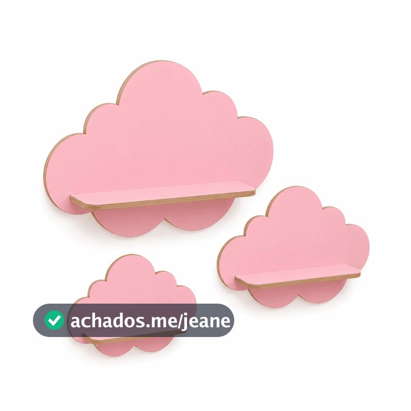 Kit 3 Prateleiras para Quarto Nuvem Mdf Decoração Infantil