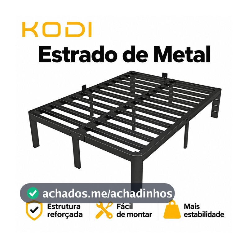 Estrado de Metal para Cama solteiro  Casal Colchão Cama Box Fácil Montar Ripas Aço Suporta 400kg