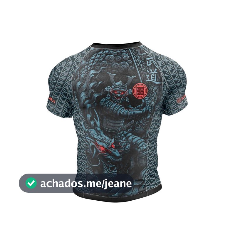 Rashguard Jiu Jitsu Luta No Gi Nikkyo Samurai Azul