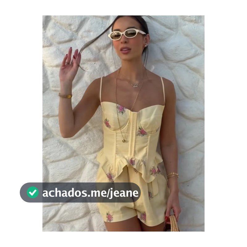Conjunto De Top E Shorts Com Estampa Floral Estilo Francês Babados Na Cintura 202609-2