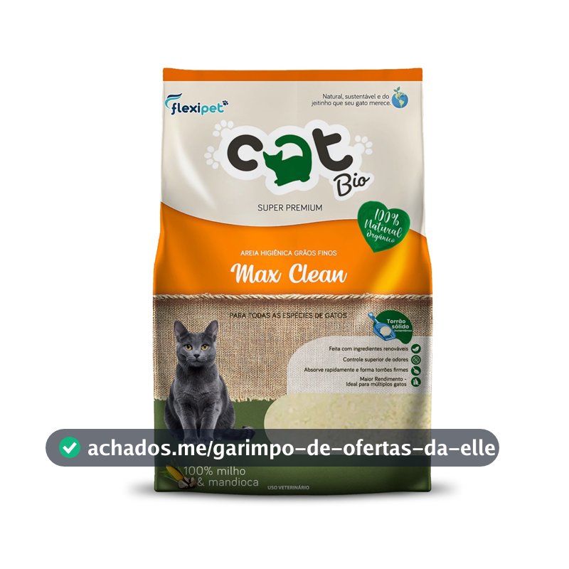 Areia Catbio Biodegradável 4 Kg - Max Clean - Grãos Finos