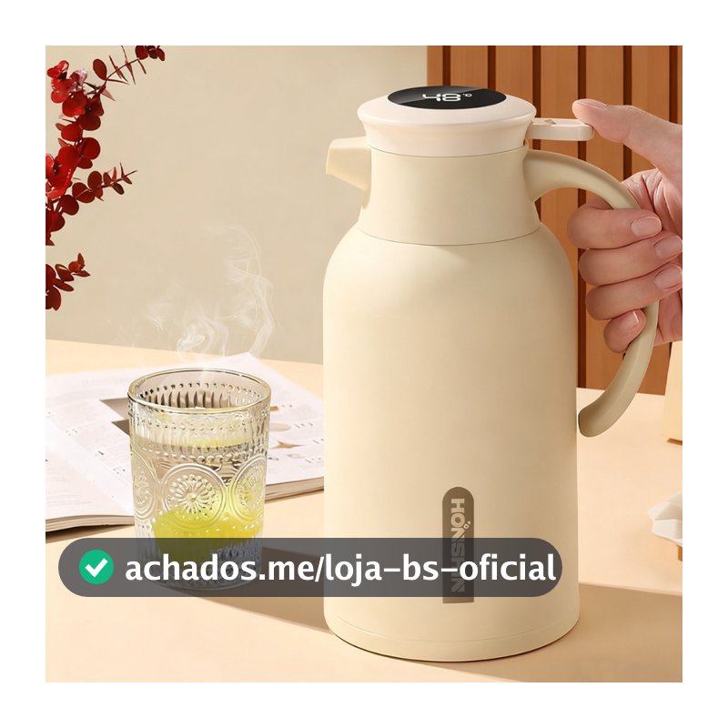 Garrafa Térmica Inteligente 1L com Display Digital de Temperatura，Controle Exato e Isolamento a Vácuo para Bebidas
