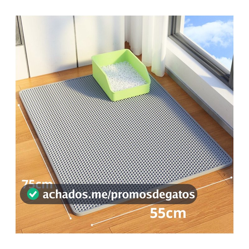 Tapete Higiênico para Caixa de Areia de Gatos Anti Sujeira Coletor Antideparrante 55x75