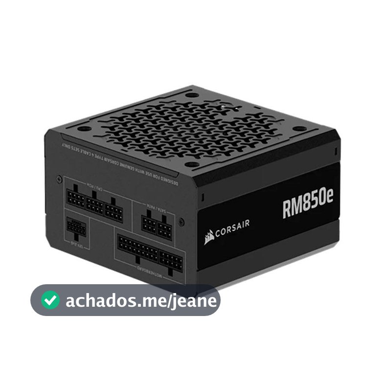 Fonte Corsair RM850e, 850W, Full-Modular, ATX 3.1, PCIe 5.1, Cybenetics Gold, Preto, CP-9020296-BR