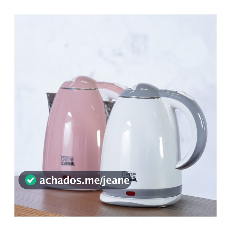 Chaleira Elétrica Bene Casa Colors 1,8L Aquece Super Rápido Rosa ou Branca