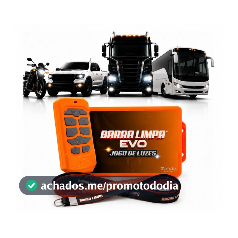 Barra Limpa Evo Zendel Central Jogo Luzes Universal 12V 24V Pisca Farol Milha Carro Caminhão