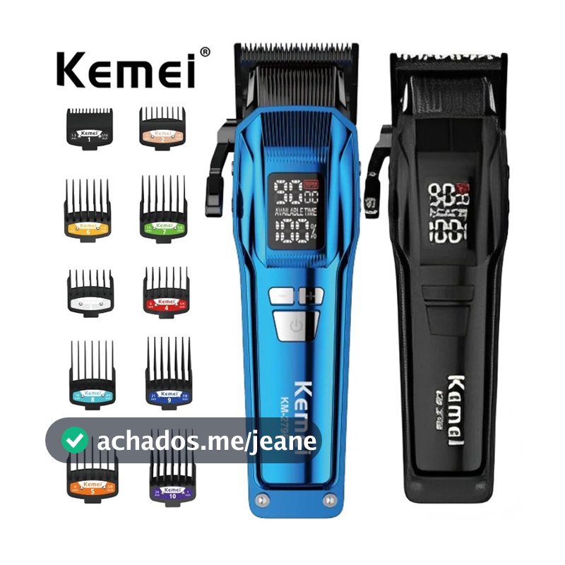 Cortador De Cabelo Kemei 2796 Barber Hair Clipper Professional 9000 RPM Motor Brushless Fade Haircut Máquina De Corte Elétrico Para Homens