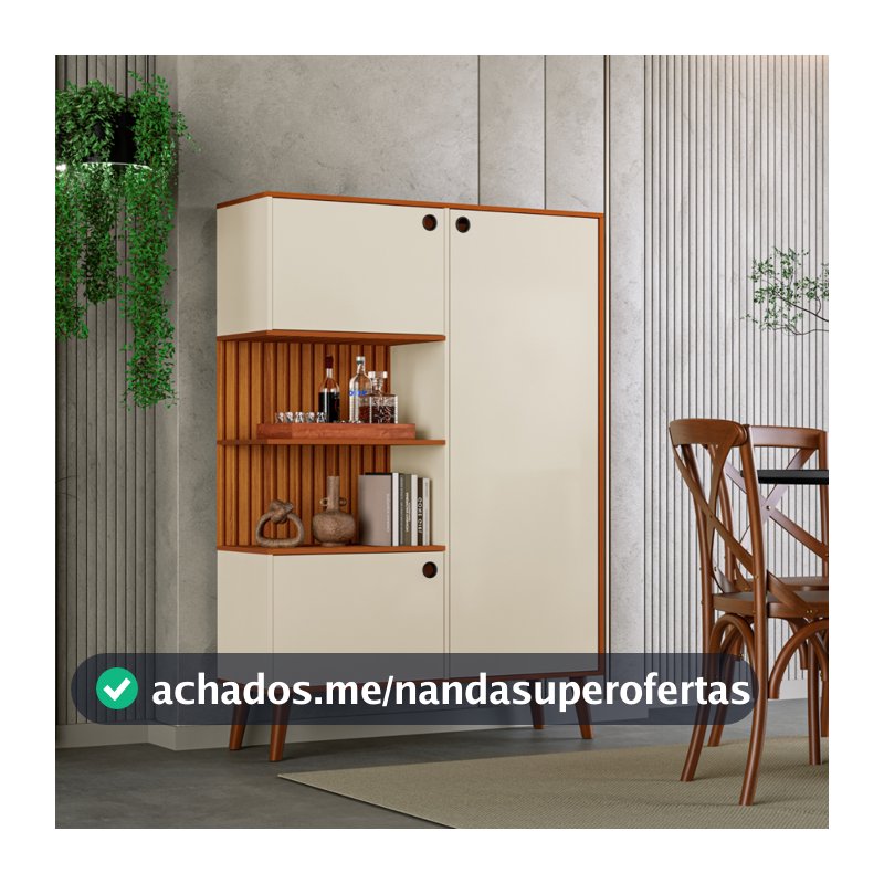 Armário organizador  3 portas e 7 prateleiras sala ,cozinha pés em poliuretano  e pintura ripado 3D