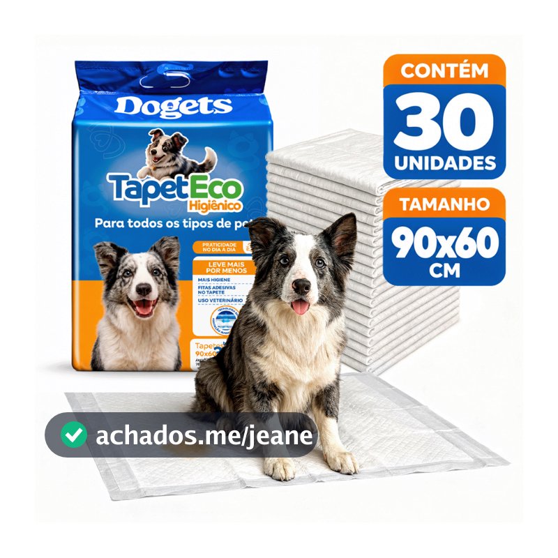 Tapete Higiênico Para Câes 90x60 Pet Alta Absorção Adesivo 30 Unidades TapetEco Envio Imediato