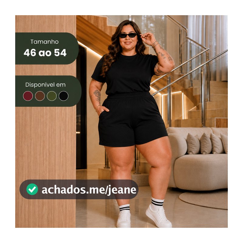 Conjunto Feminino Plus Size Canelado 46 Ao 54 Liso Moderno