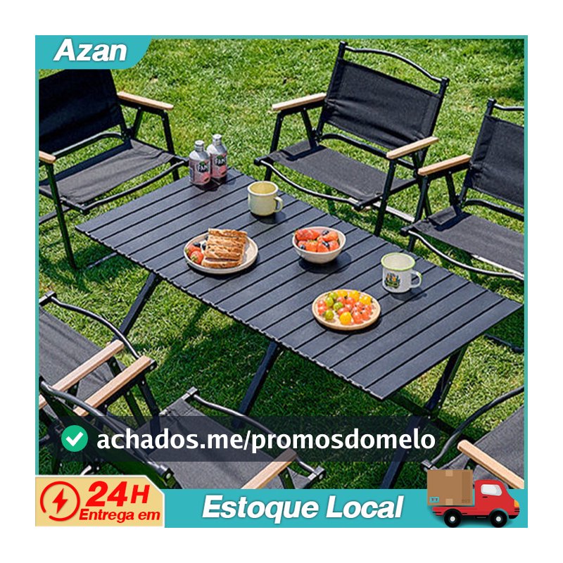 Mesa Camping Dobrável Portátil Alumínio Praia Acampamento Camping Churrasco C/ Bolsa De Transporte