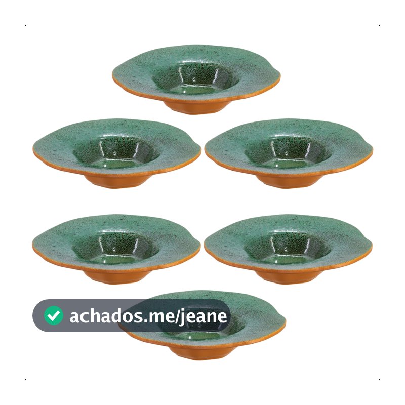 Kit 6 unidades PRATO RISOTO/MASSA cerâmica orgânica cores exclusivas  restaurante lançamento alta qualidade