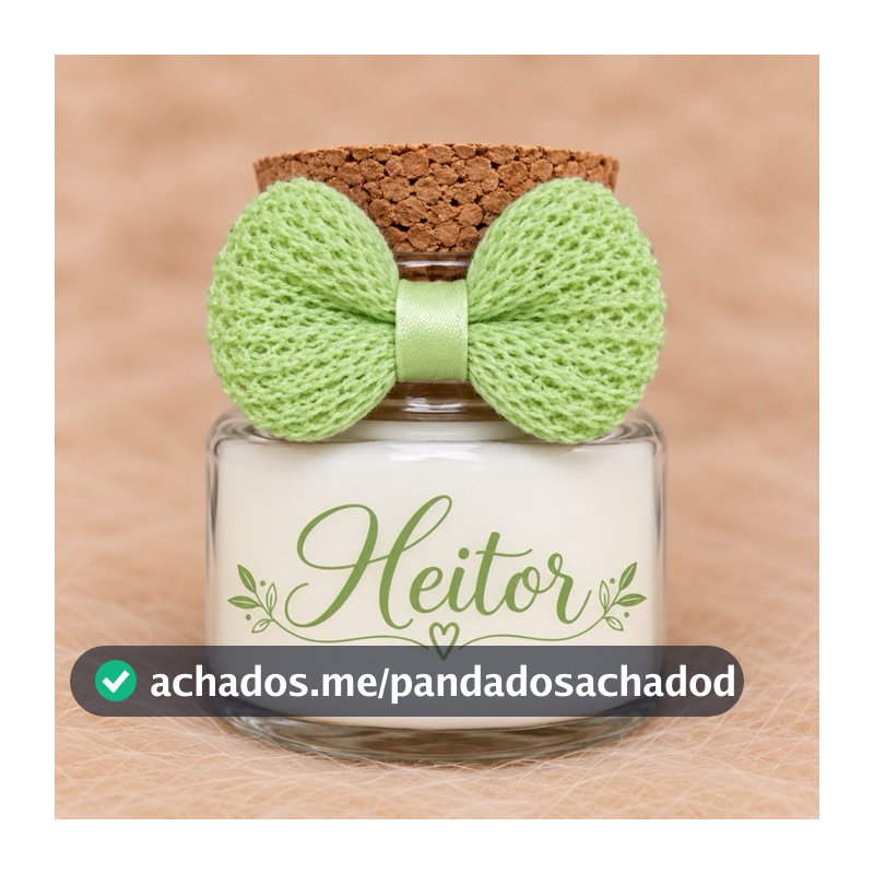 Mini Vela Aromática Personalizada Com Laço De Crochê | Todas a ocasião , Chá de Bebe e Aniversario