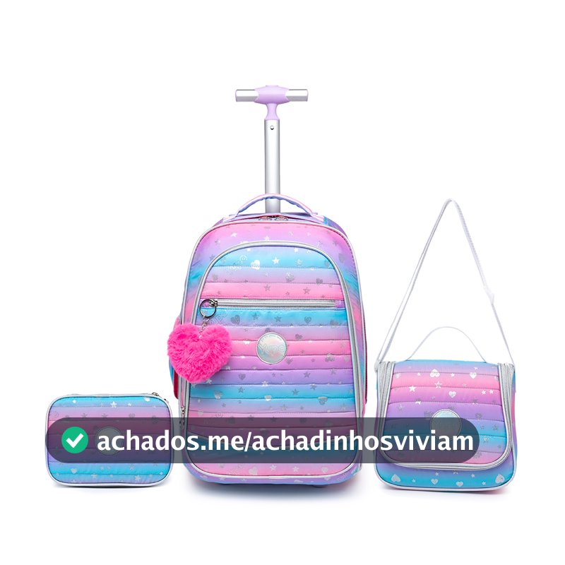 Kit Mochila Rodinhas Infantil Lancheira Estojo Viagem Yupe