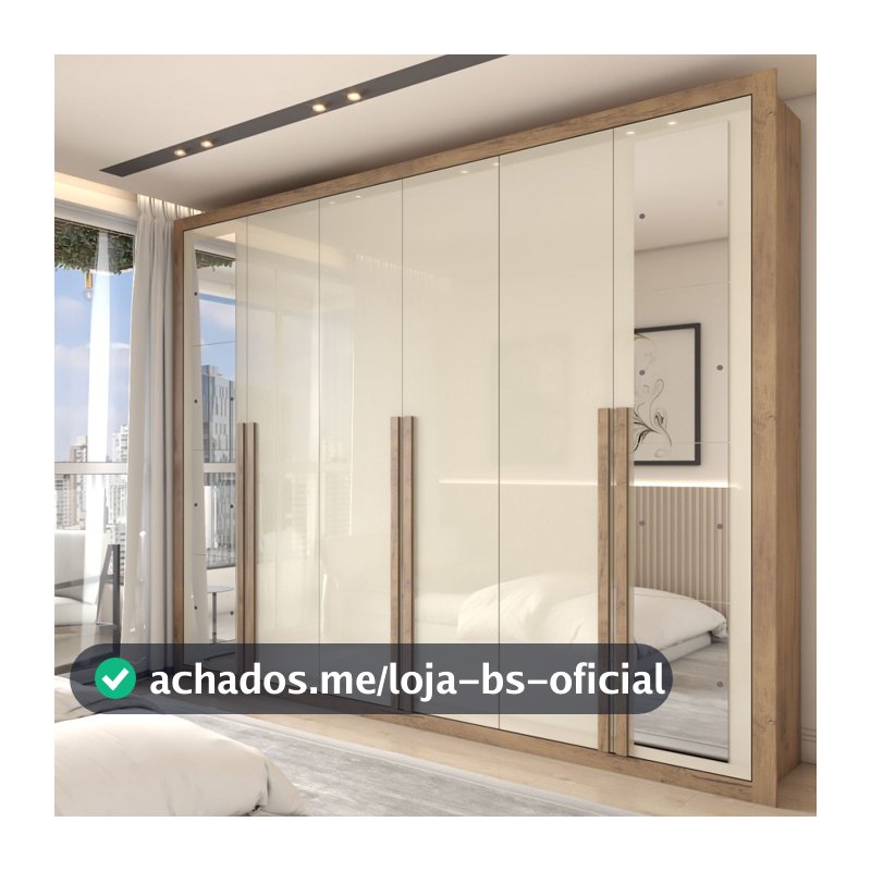 Guarda-Roupa Casal Severo Gold 6 Portas 6 Gavetas com Espelho - Panorama Móveis
