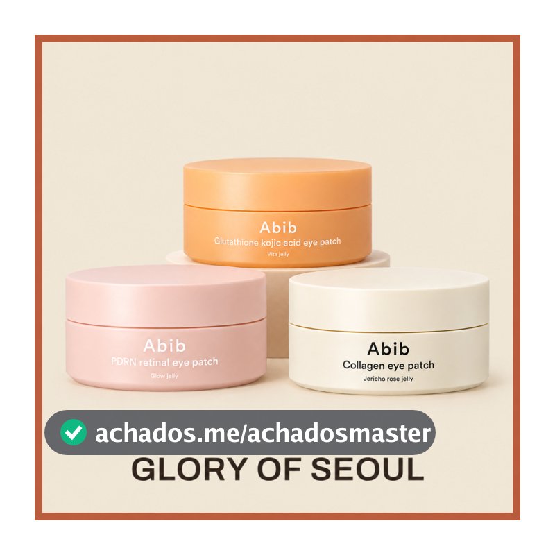 [Novo] Tapa-Olho ABIB , 60 Folhas (3 Tipos) Colágeno Jericho Rose Jelly/PDRN Retinal Glow/Glutatione Ácido Kójico vita