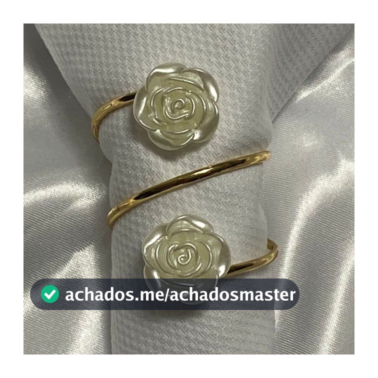 6 ou 12 Porta Guardanapo Argola Mesa Posta Anel Metal com Strass