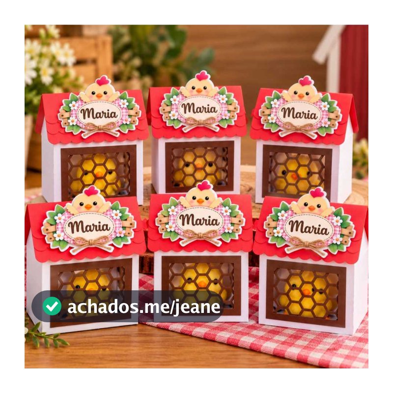 Galinheiro Fazendinha para Pintinho - Kit com 12 unids Lembrancinha Festa Personalizados Aniversário